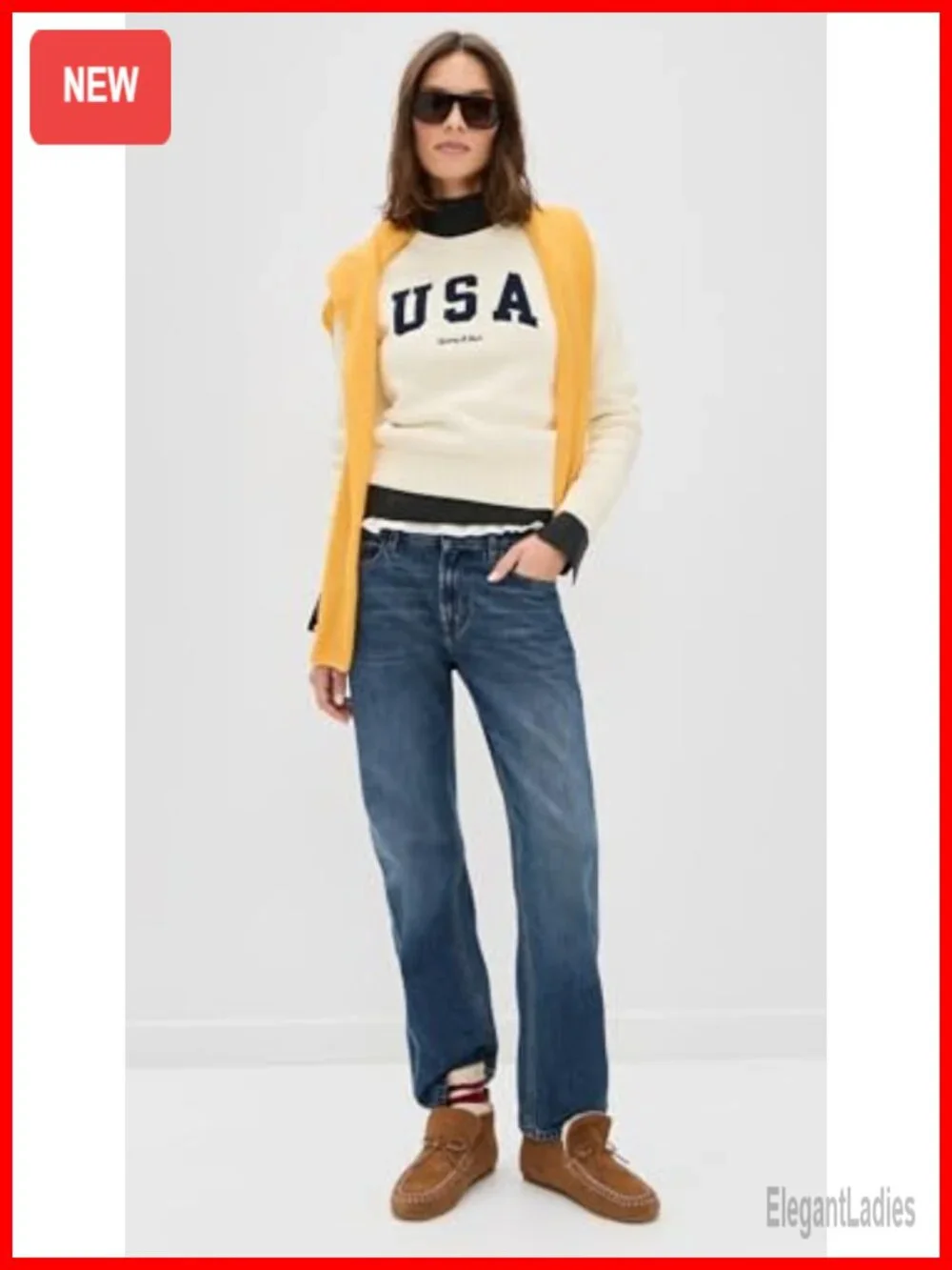 Cropped Crew Neck Sweater 100% Cotton Ribbed Embroidered Logo
